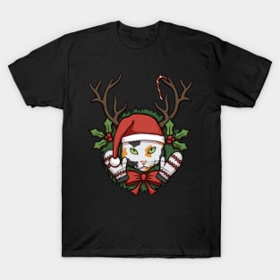 Tricolor Christmas Cat T-Shirt